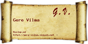 Gere Vilma névjegykártya